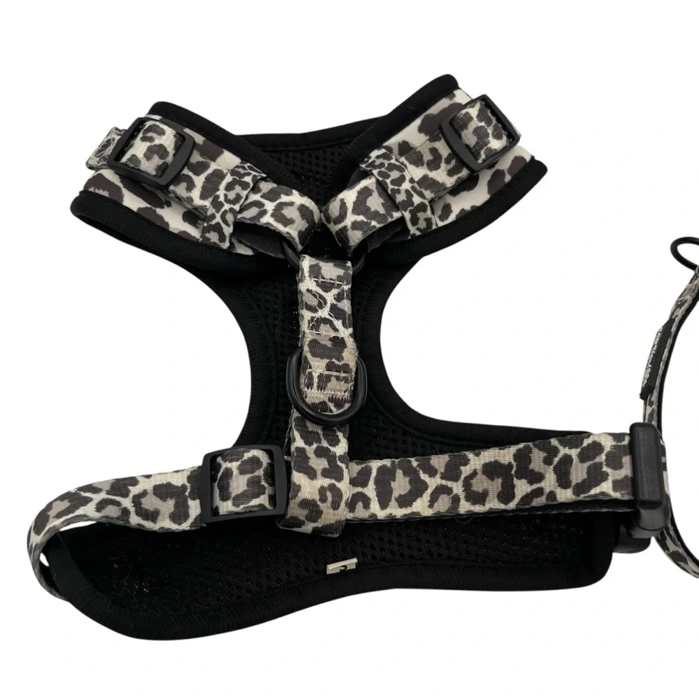 Ever Woof Ever So Wild Snow Leopard Print Dog Harness and Collar